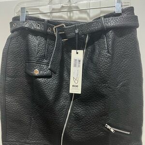 MINKPINK Black Asymmetrical Mini Pencil Skirt